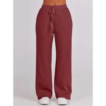 ANRABESS Women 2 Piece Outfits Sweatsuit Oversized Sweatshirt Sweatpants Tracksuit Sweat Lounge Matching Set 2025 Fall Trendy Burgundy Red Small