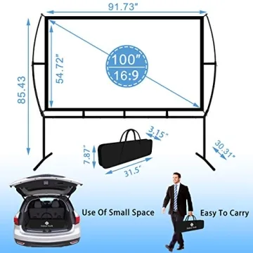 Foldable 100-Inch Projector Screen for Easy Viewing