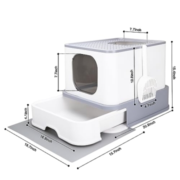 RIZZARI Foldable Cat Litter Box Large Enclosed with Lid
