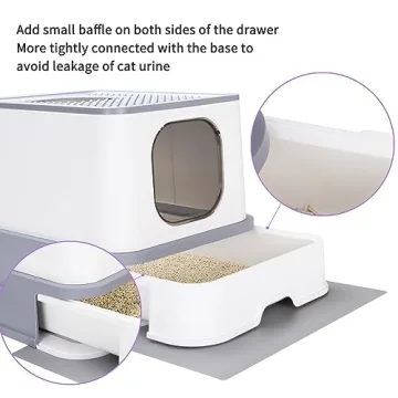 RIZZARI Foldable Cat Litter Box Large Enclosed with Lid