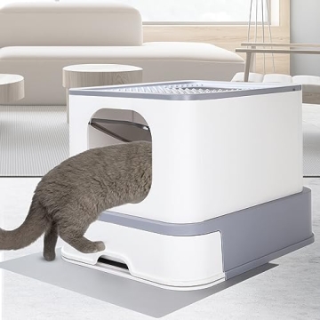 RIZZARI Foldable Cat Litter Box Large Enclosed with Lid