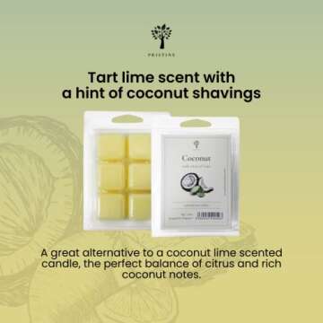 PRISTINE Scented Wax Melts Wax Cubes and Candles Set with Tea Light Wax Warmer + Top 4 Popular Scentsy Soy Wax Melts, Pumpkin, Lavender, Cilantro, Coconut | Come with FREE 1 Wax Burner and 2 Tealights