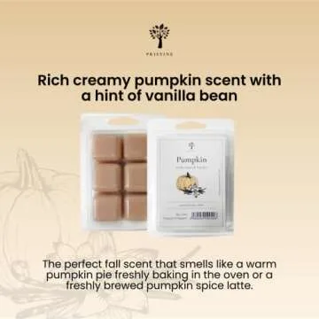 PRISTINE Scented Wax Melts Wax Cubes and Candles Set with Tea Light Wax Warmer + Top 4 Popular Scentsy Soy Wax Melts, Pumpkin, Lavender, Cilantro, Coconut | Come with FREE 1 Wax Burner and 2 Tealights
