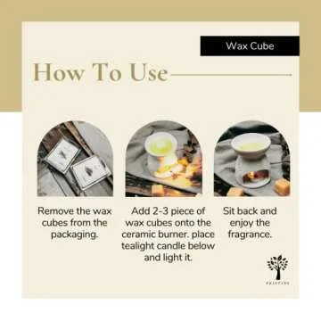 PRISTINE Scented Wax Melts Wax Cubes and Candles Set with Tea Light Wax Warmer + Top 4 Popular Scentsy Soy Wax Melts, Pumpkin, Lavender, Cilantro, Coconut | Come with FREE 1 Wax Burner and 2 Tealights