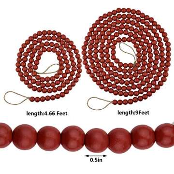 2pcs Wooden Beads Garlands for Vintage Home and Party Decor
