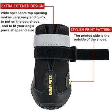 QUMY Dog Shoes for All Seasons and Weather Protection