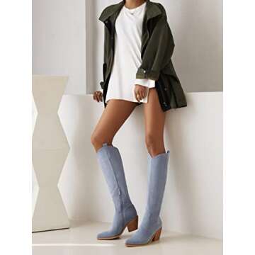 Reitoye Women's Cowboy Boots - Stylish & Comfortable Fit