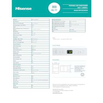 Hisense 7000-BTU DOE (115-Volt) White Vented Wi-Fi enabled Portable Air Conditioner 3 modes (Cooling, Fan, Dehumidifier), Remote, Noise level 49 dB, Cools 300-sq ft - AP0722CW1W (Renewed)