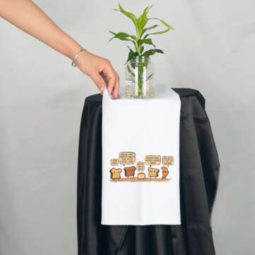 JNIAP Funny Bread Pun Towel Bread Lover Gift Pastry Chef Gift Bread Theme Gift (Bread Pun Towel)