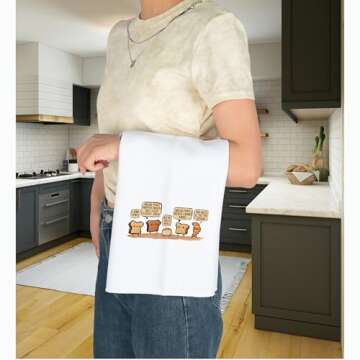 JNIAP Funny Bread Pun Towel Bread Lover Gift Pastry Chef Gift Bread Theme Gift (Bread Pun Towel)