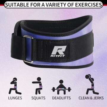 RitFit Women's Weight Lifting Belt - 6" Back Support