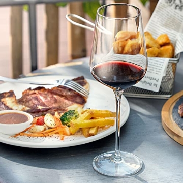 AILTEC Wine Glasses Set of 6 - Elegant Crystal Glassware Gift