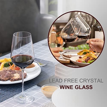 AILTEC Wine Glasses Set of 6 - Elegant Crystal Glassware Gift