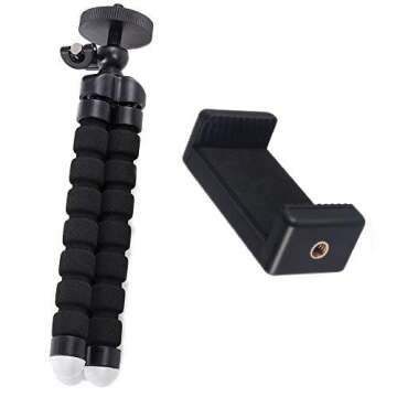Acuvar Phone Tripod, Flexible Tripod for iPhone and Android, Portable Small Tripod with Phone Clip f...