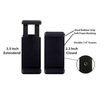 Acuvar Phone Tripod, Flexible Tripod for iPhone and Android, Portable Small Tripod with Phone Clip for Video Recording/Vlogging/Selfie Black & an eCostConnection Microfiber Cloth