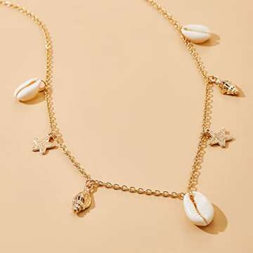 YienDoo Sexy Seashell Waist Chain Boho Star Shell Conch Pendant Body Chain Bikini Chain Belly Chain Belt Chain Stomach Chain Fashion Gold Body Jewelry Chain Gifts for Women