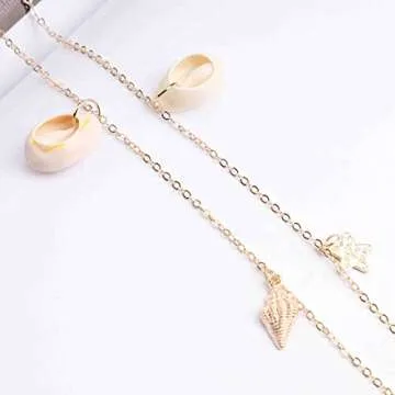 YienDoo Sexy Seashell Waist Chain Boho Star Shell Conch Pendant Body Chain Bikini Chain Belly Chain Belt Chain Stomach Chain Fashion Gold Body Jewelry Chain Gifts for Women