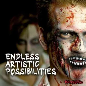 Kangaroo's Halloween Makeup Monster Liquid Latex I Quick Drying Liquid Latex Sfx Makeup Kit I Multi-Purpose Liquid Rubber White Face Paint for Zombie Makeup, Costume Makeup, Fake Scars 14oz Pint