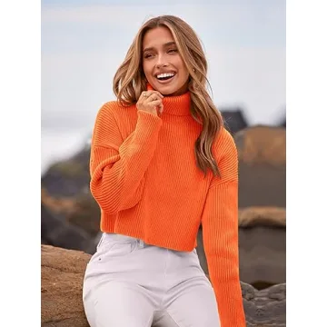 Stylish PRETTYGARDEN Women's Turtleneck Cropped Sweater