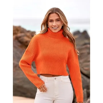 Stylish PRETTYGARDEN Women's Turtleneck Cropped Sweater