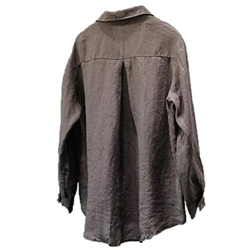 Stylish FTCayanz Women's V Neck Linen Blouse in White