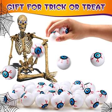 24 Pcs Halloween Eyeballs and 24 Pcs Realistic Plastic Spider Toys Halloween Scary Plastic Eyeballs Fake Spider Halloween Prank Props Small Size Funny for Halloween Decorations Gift