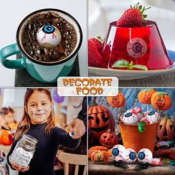 24 Pcs Halloween Eyeballs and 24 Pcs Realistic Plastic Spider Toys Halloween Scary Plastic Eyeballs Fake Spider Halloween Prank Props Small Size Funny for Halloween Decorations Gift