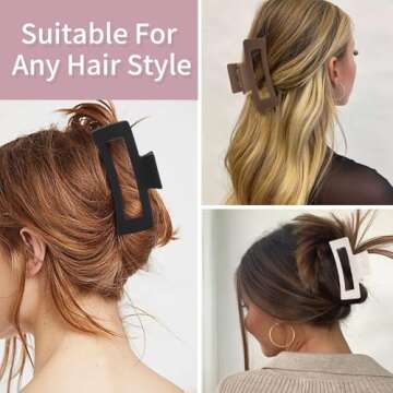 5 Inch Extra Large Claw Clips, Big Hair Clips for Thick Long Curly Hair, Durable Matte Strong Hold H...