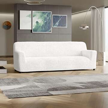 PAULATO BY GA.I.CO. Sofa Slipcover - Stretch Couch Cover - Cushion Sofa Cover - Soft Polyester Fabri...
