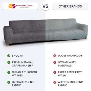 PAULATO BY GA.I.CO. Sofa Slipcover - Stretch Couch Cover - Cushion Sofa Cover - Soft Polyester Fabric Slip Cover - 1-Piece Form Fit Washable Protector for Pet - Microfibra Collection - Crisp White