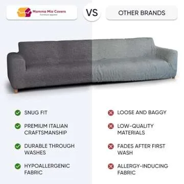 PAULATO BY GA.I.CO. Sofa Slipcover - Stretch Couch Cover - Cushion Sofa Cover - Soft Polyester Fabric Slip Cover - 1-Piece Form Fit Washable Protector for Pet - Microfibra Collection - Crisp White