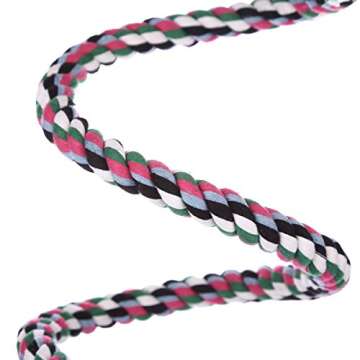 Aigou® Bird Spiral Rope Perch, Cotton Parrot Swing Climbing Standing Toys with Bell (Medium - 65 inch)