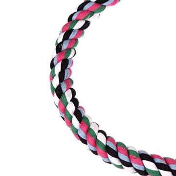 Aigou® Bird Spiral Rope Perch, Cotton Parrot Swing Climbing Standing Toys with Bell (Medium - 65 inch)