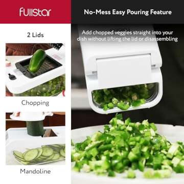 Fullstar Vegetable Chopper, Veggie Chopper with Container and Lid, Food Chopper Salad Chopper Vegeta...
