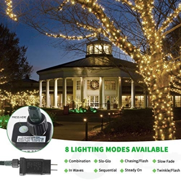 Tcamp 164FT LED Christmas Lights with 8 Modes and Timer