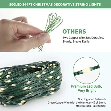 Tcamp 164FT LED Christmas Lights with 8 Modes and Timer