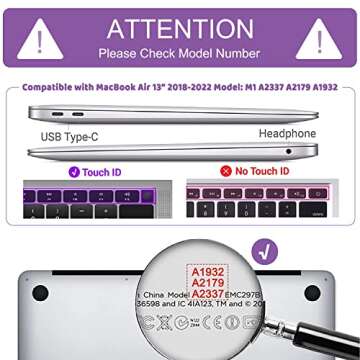 Anban Compatible with MacBook Air 13 inch Case 2022 2021 2020 2019 2018 Release A2337 M1 A2179 A1932...