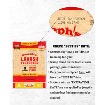 Joseph's Lavash Bread 3-Pack, Low Carb and Protein Rich