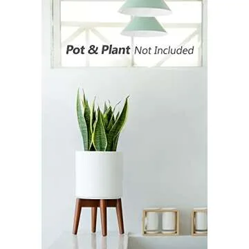 Mkono Plant Stand Mid-Century Modern Indoor (Plant and Pot NOT Included) Flower Holder Home Decor, Brown