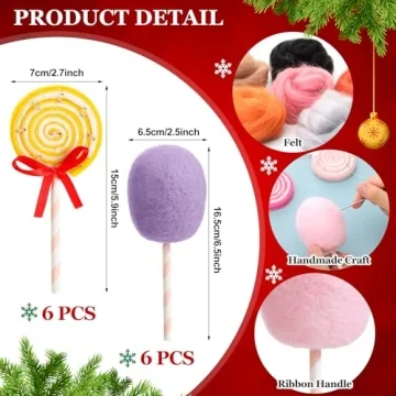 Liliful 12 Pcs Candy Ornaments for Christmas Decor