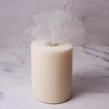 Ivory 6" Tulle Fabric Roll 100 Yards for DIY Projects