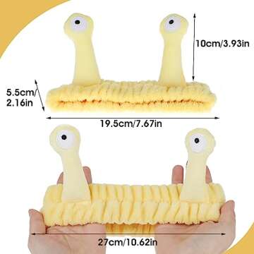 Face Wash Headband, Palm and Snail Spa Hair Bands Makeup Headbands Women Cartoon Cute Coral Fleece E...
