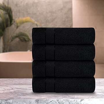 Luxury Cotton Bath Towels - Set of 4 for Home & Spa