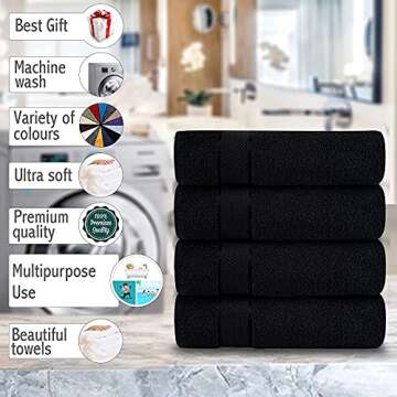 Luxury Cotton Bath Towels - Set of 4 for Home & Spa