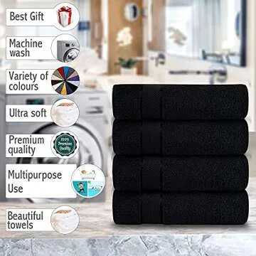 Luxury Cotton Bath Towels - Set of 4 for Home & Spa