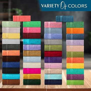 Luxury Cotton Bath Towels - Set of 4 for Home & Spa