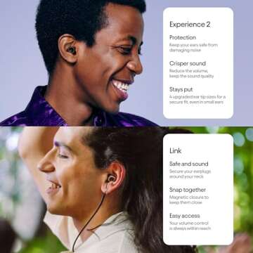 Loop Earplugs Experience Link Bundle – Loop Experience 2 + Loop Link | Reusable Ear Plugs for Concerts, Live Events, Festivals, Motorcycles, Noise Sensitivity & More | 18 dB Noise Reduction