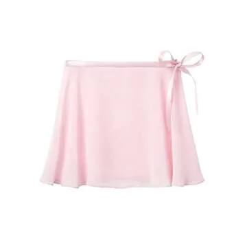 Stelle Girls Women Ballet Skirt Dance Wrap Skirt Chiffon Toddler Ballet Skirts (Women,Pink (Ad Tie) S)
