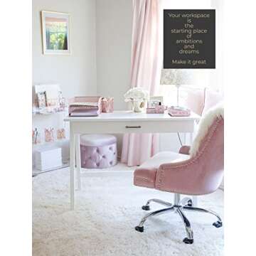 BLU MONACO Pink Desk Organizer Set for Women – 6-Piece Interlocking Office Supplies Set, Pen Cup, ...