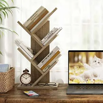 Hoctieon 4 Tier Tree Bookshelf for Stylish Organization